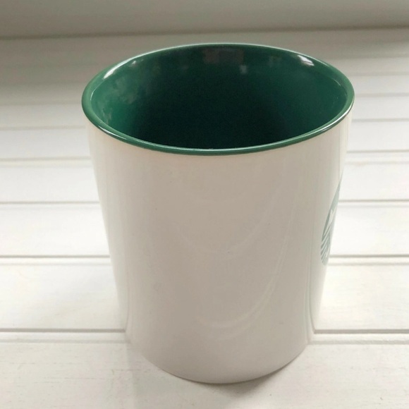 Starbucks 2012 Classic Siren Logo Coffee Mug White Green Interior 14oz new - Picture 7 of 9